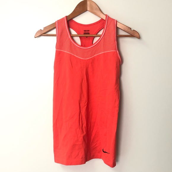 Nike Tops - Nike Pro Orange Tank size Small